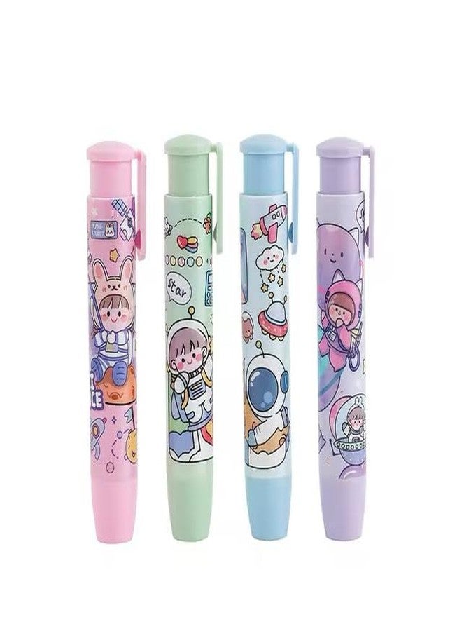 Radhya Accessories Push Eraser for Girls Retractable Erasers (Pack of 2) Stationeries Erasers for Boys Eraser Pencil Erasers (Space) - Image 1